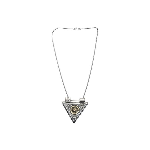 Tuareg Style Triangle Pendant (Double Tone)