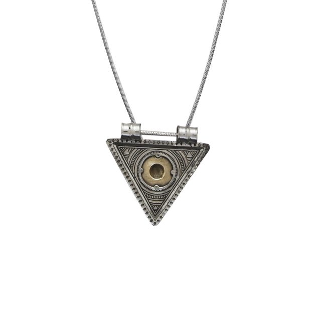 Tuareg Style Triangle Pendant (Double Tone)