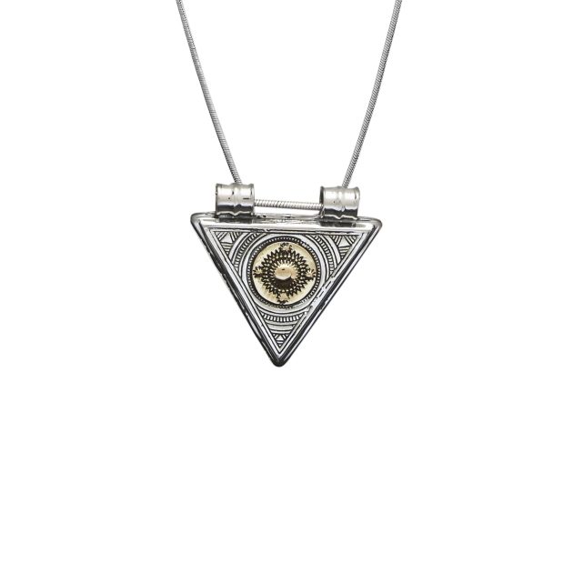 Tuareg Style Triangle Pendant (Double Tone)