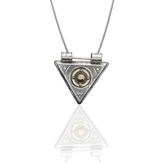 Tuareg Style Triangle Pendant (Double Tone)