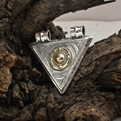 Tuareg Style Triangle Pendant (Double Tone)