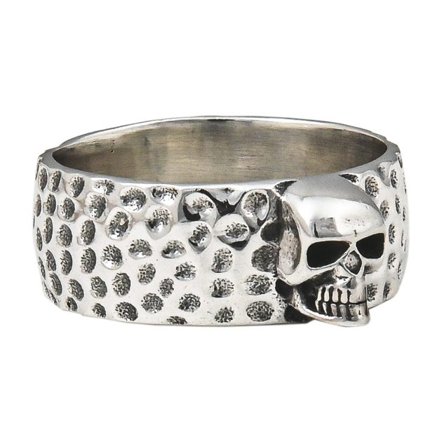 Hammered Skull Ring