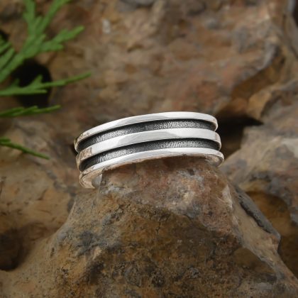 Oxidized Silver Band