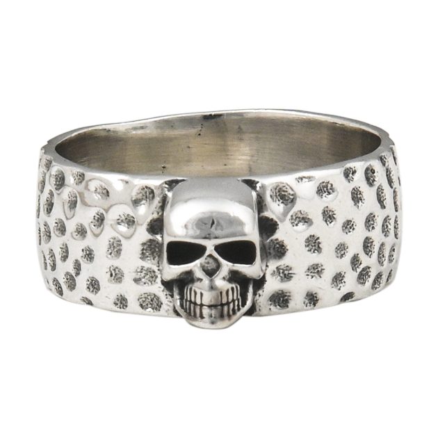 Hammered Skull Ring