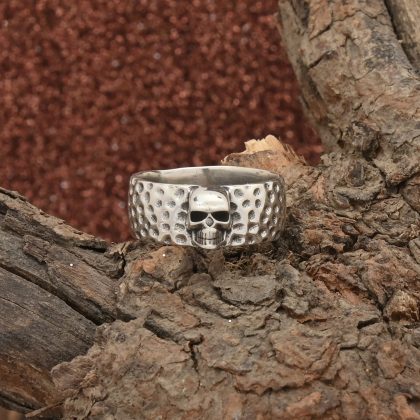 Hammered Skull Ring