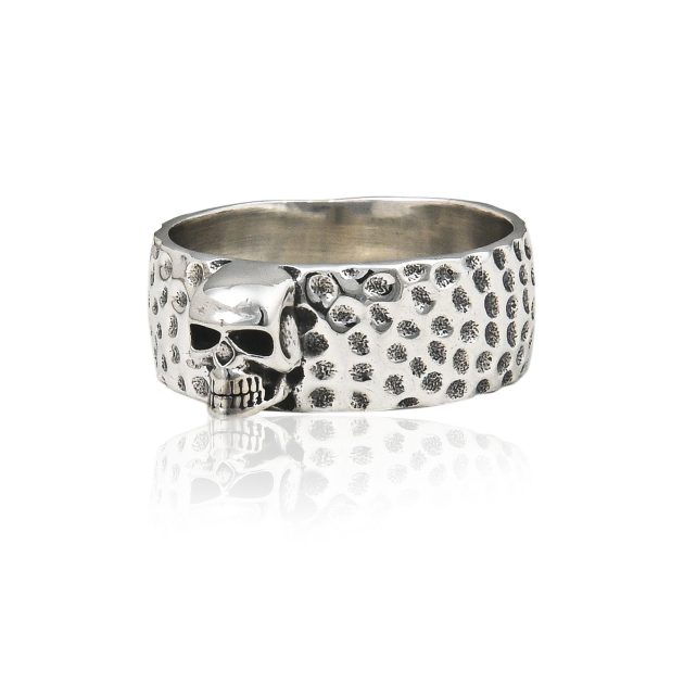 Hammered Skull Ring