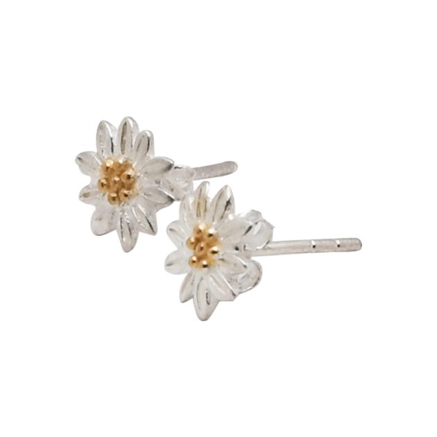 Dual-Tone Flower Ear Studs