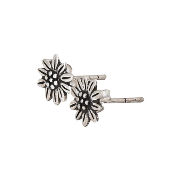 Oxidized Flower Ear Studs