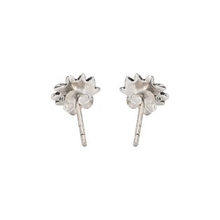 Oxidized Flower Ear Studs