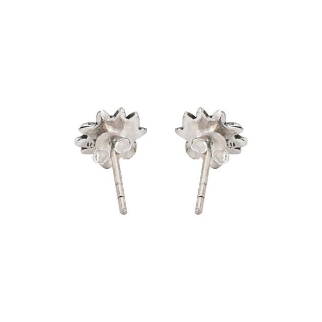 Oxidized Flower Ear Studs