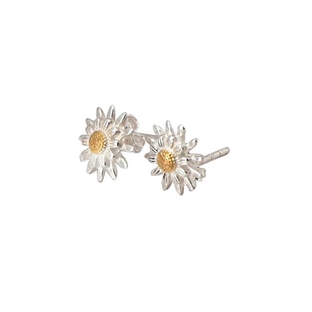 Dual-Tone Flower Ear Studs