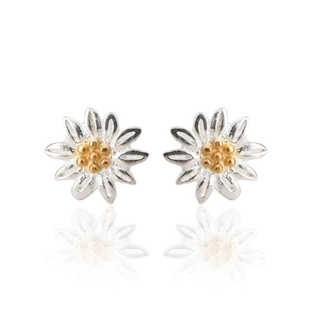 Dual-Tone Flower Ear Studs