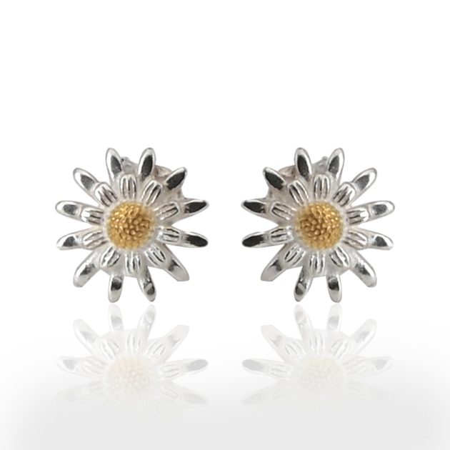 Dual-Tone Flower Ear Studs