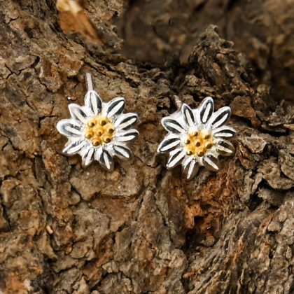 Dual-Tone Flower Ear Studs