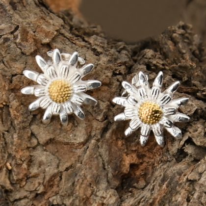 Dual-Tone Flower Ear Studs