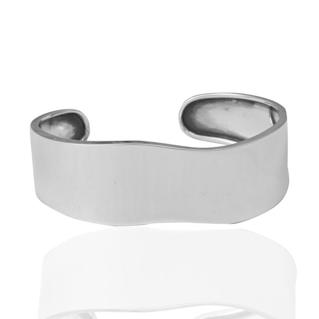 Plain Wave Cuff Bangle