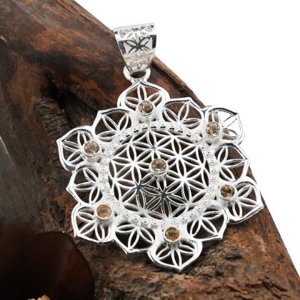 Flower Of Life Stone Pendant