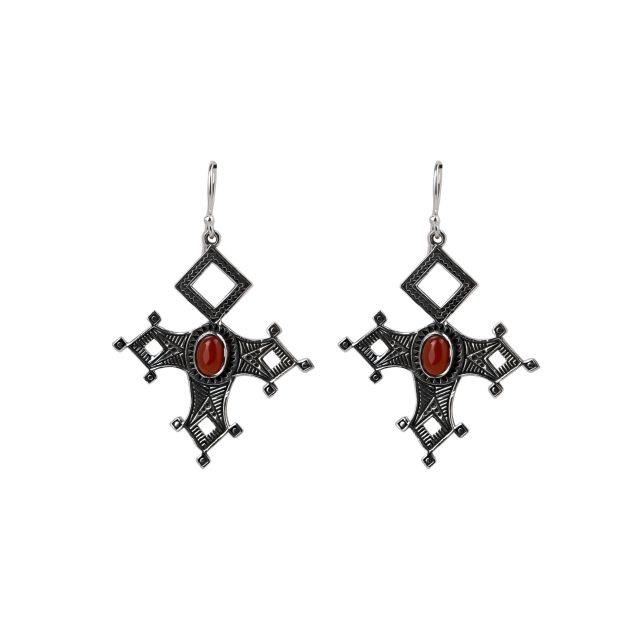 Tuareg Style Cross Earrings