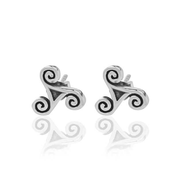 Celtic Triskele Ear Studs