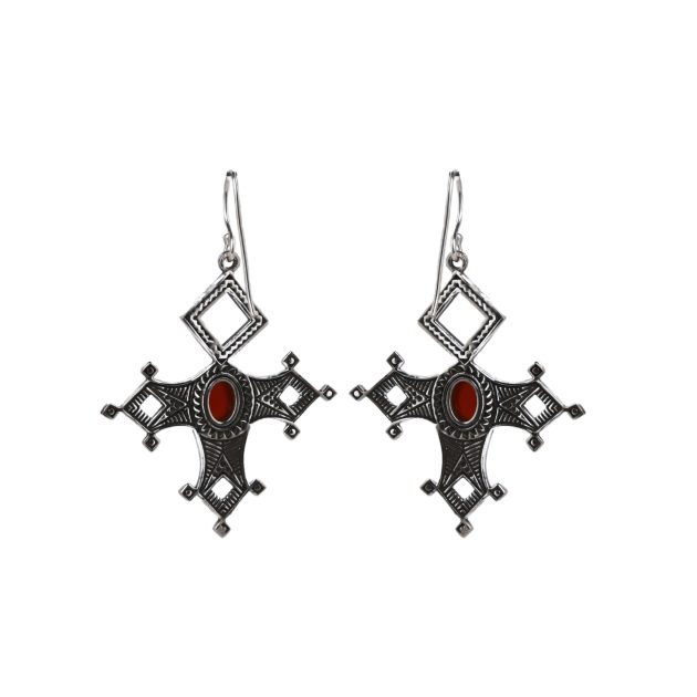 Tuareg Style Cross Earrings