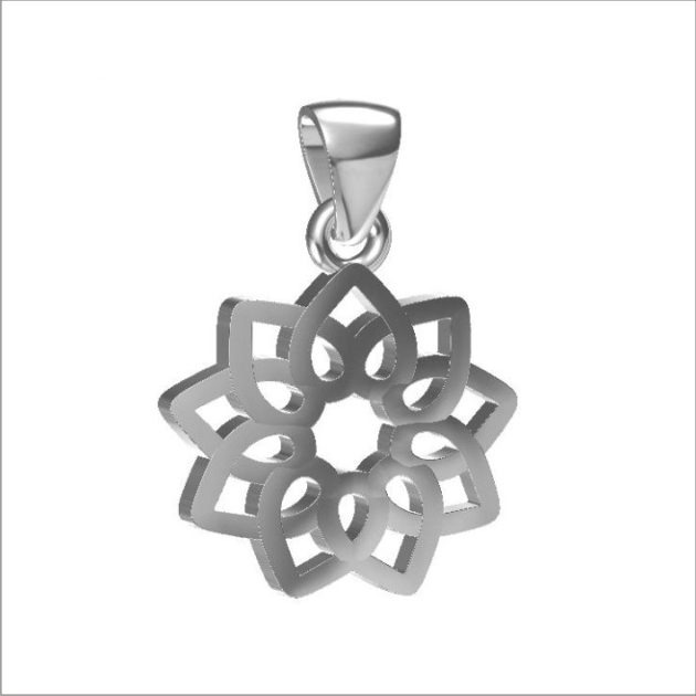 Baha'i Flower Pendant