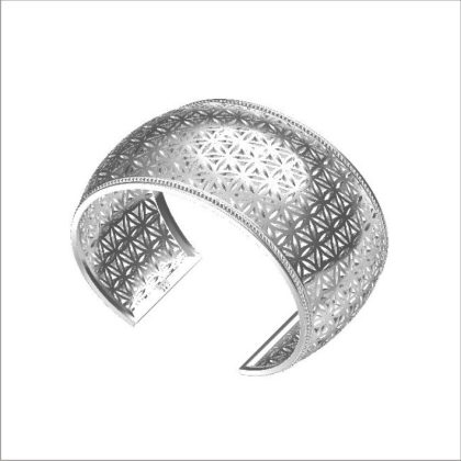 Flower Of Life Cuff Bangle (45 MM)