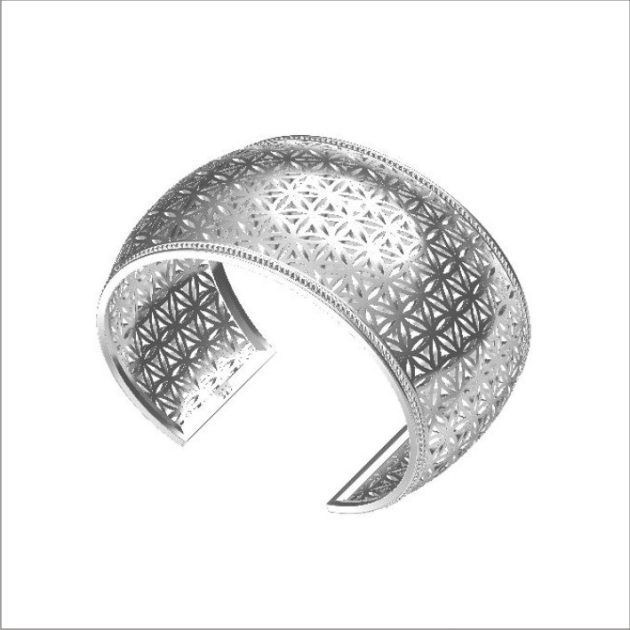 Flower Of Life Cuff Bangle (45 MM)