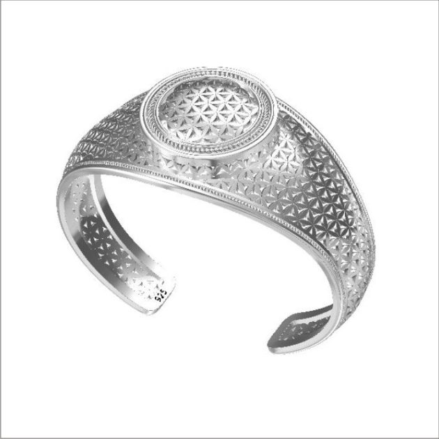 Flower Of Life Cuff Bangle (30 MM)