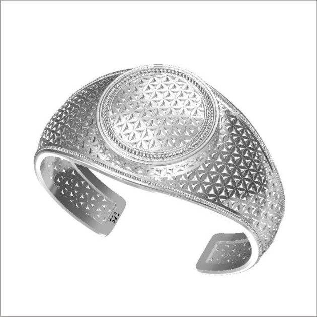 Flower Of Life Cuff Bangle (35 MM)